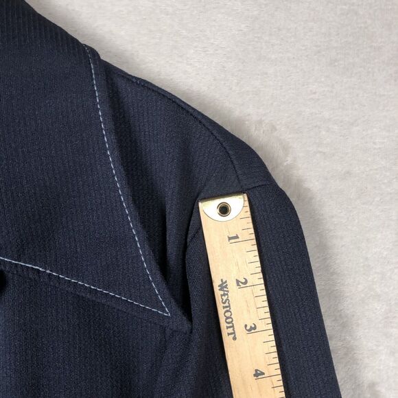 VTG MONTGOMERY WARD Jacket Sz L (42") Blue Pointy Collar USA 70s Pockets Button - Picture 11 of 16